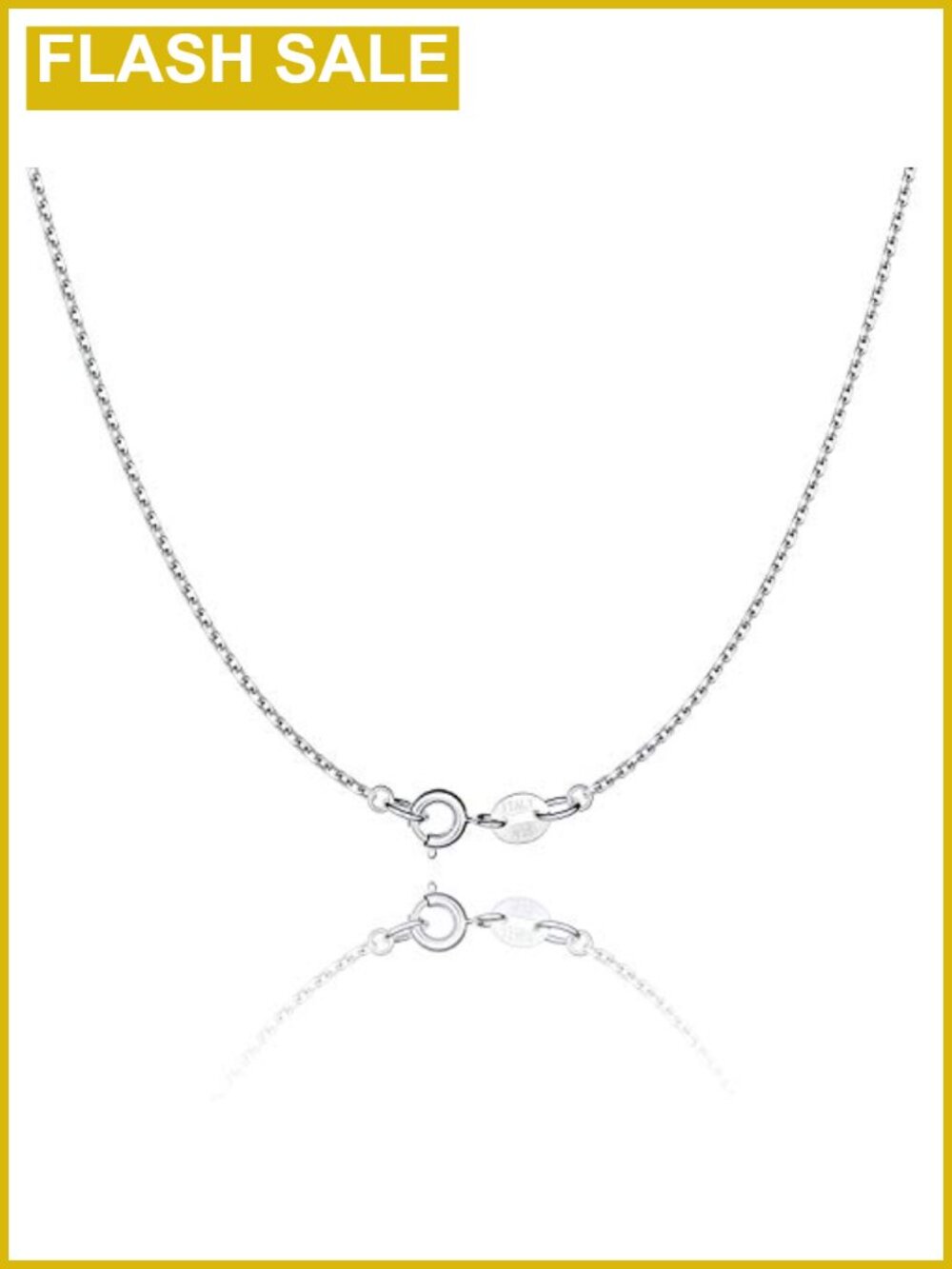 1.1mm Sterling Silver Cable Chain Necklace 18K Gold Plated Women 18 Inch